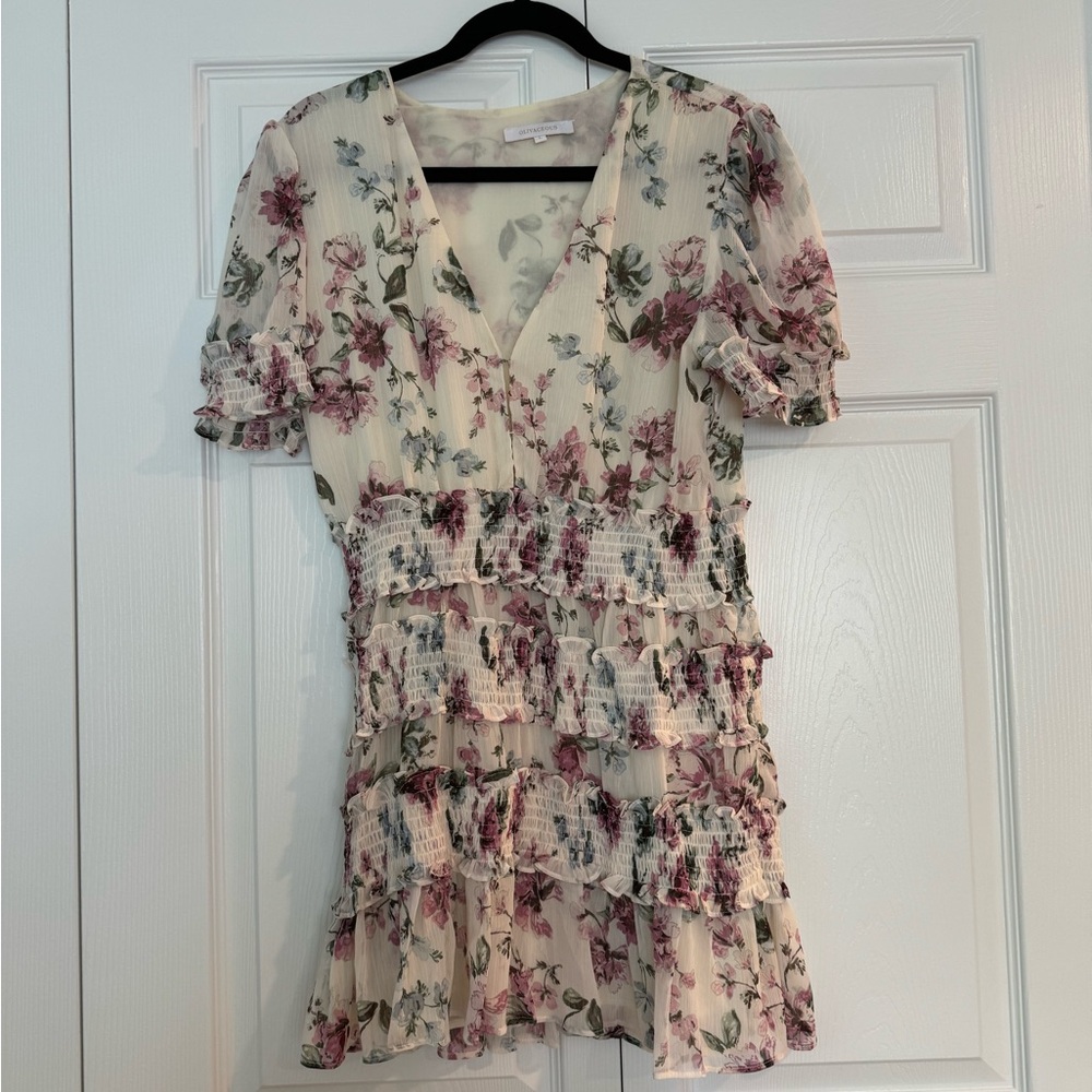 Olivaceous Floral Mini Dress